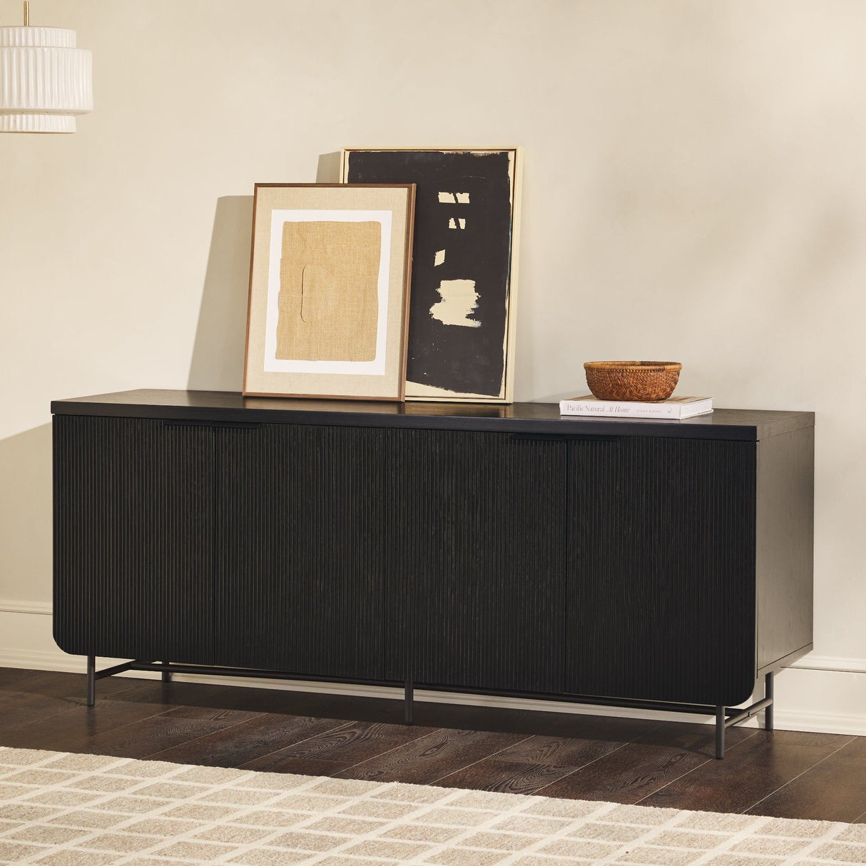 Modern Fluted Door Minimalist Storage Sideboard by Walker Edison | Bel Furniture