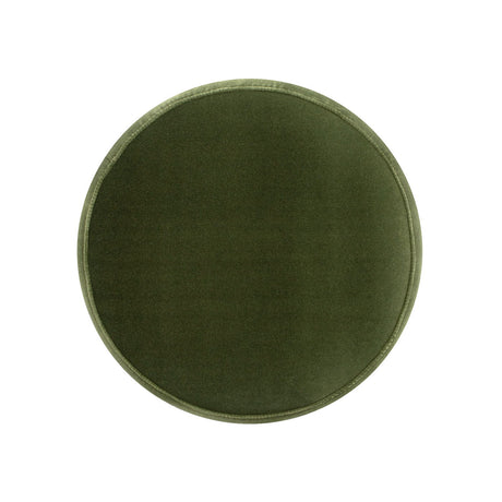 Edward - Round Upholstered Ottoman With Bullion Fringe - Olive Green - view 9