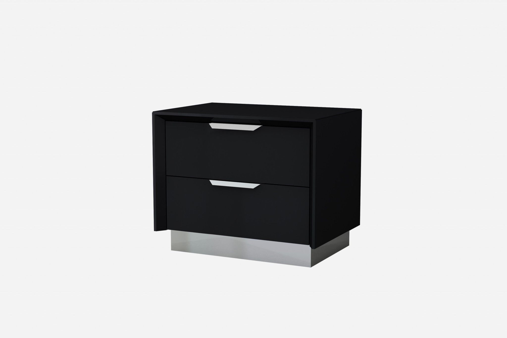 Two Drawers Nightstand - Black / Gray