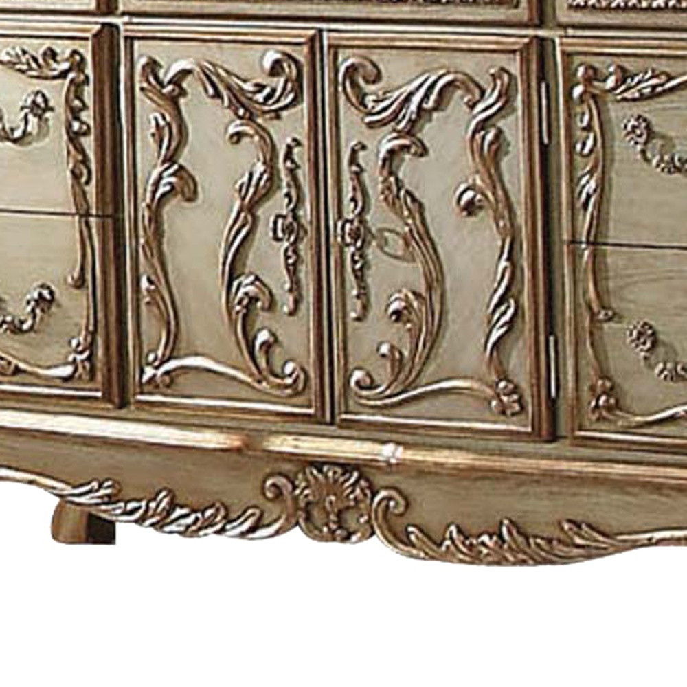 Solid Wood Combo Dresser - Gold