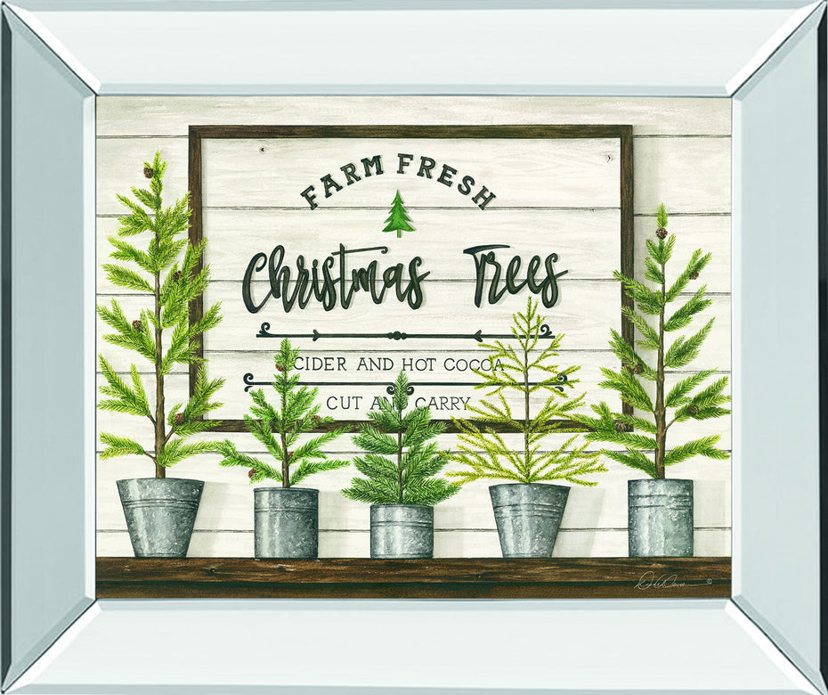 Farm Fresh Christmas Trees By Diane Weaver - Mirror Framed Print Wall Art - Green