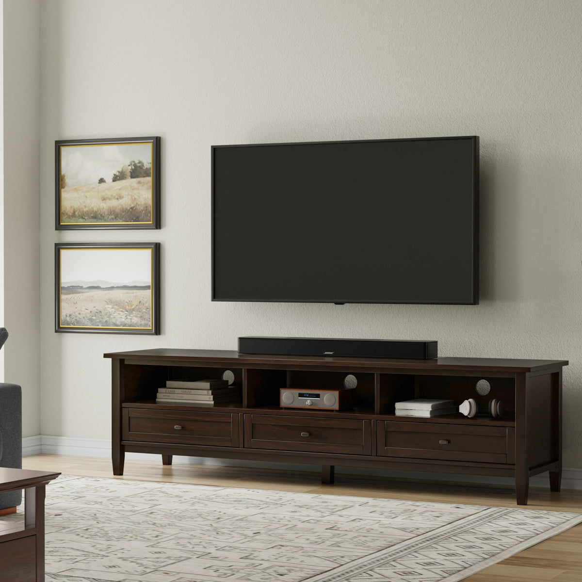 Warm Shaker - Low TV Media Stand - Brown