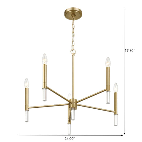 Courtyard - 5 Light Candle Chandelier - Clear / Gold - view 6