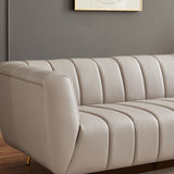 Lamattina - Genuine Italian Leather Channel Tufted Sofa
