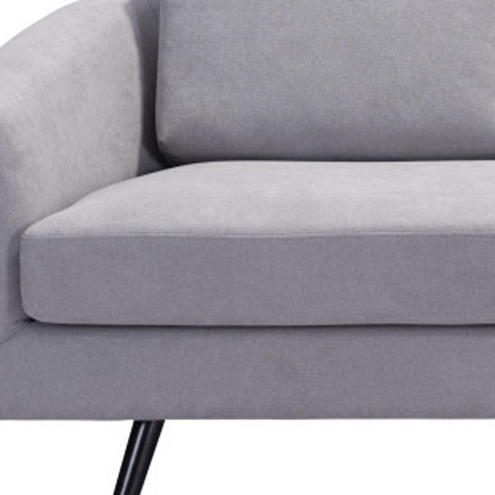 Polyester Sofa With Black Legs - Gray