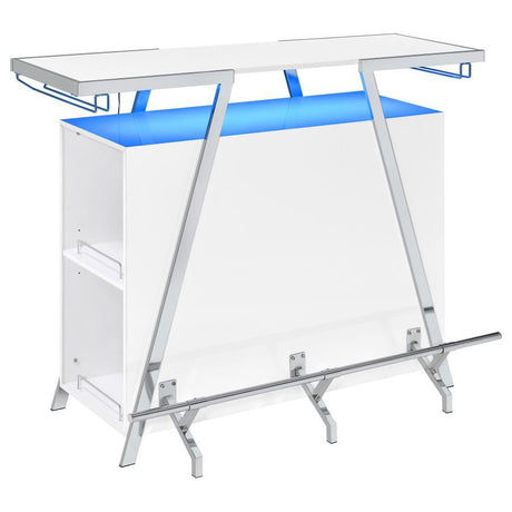 Araceli - Freestanding LED Home Bar Cabinet - White High Gloss by Coaster Fine Furniture | Bel Furniture