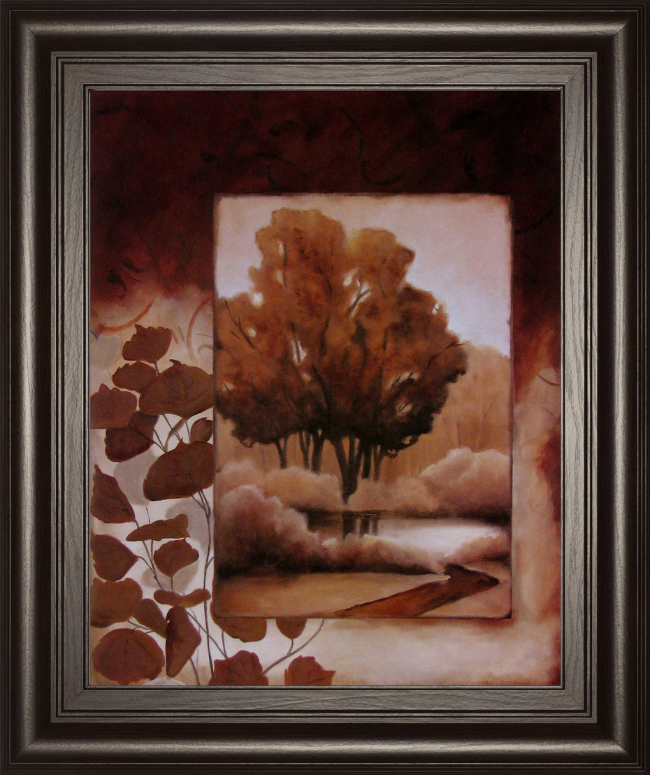 Fall Vignette I By Carol Robinson - Framed Print Wall Art - Dark Brown