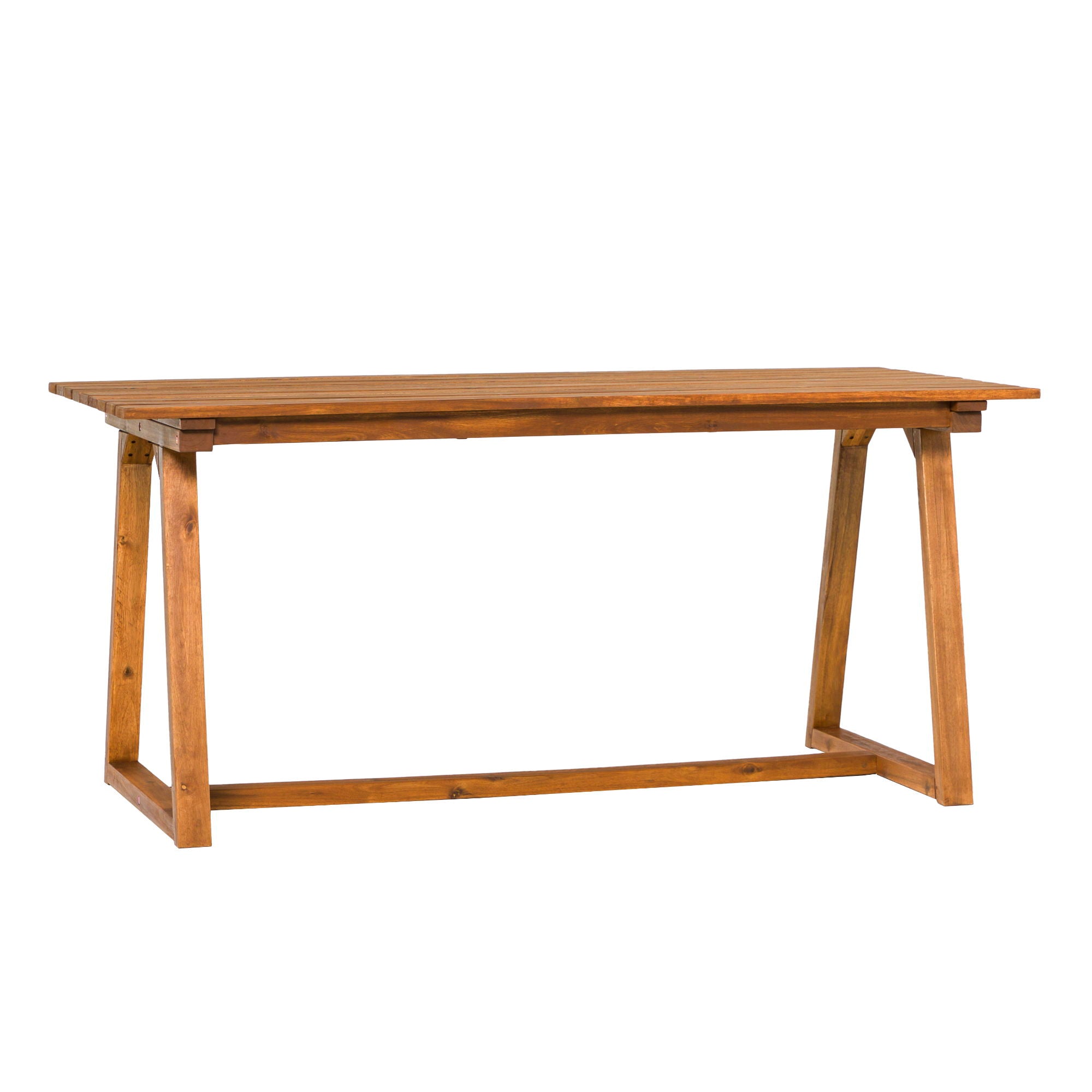 Contemporary Solid Wood Slat Top Patio Dining Table