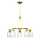 Elegance 5 Lights Linear Arms With Chain Chandelier - Clear / Gold