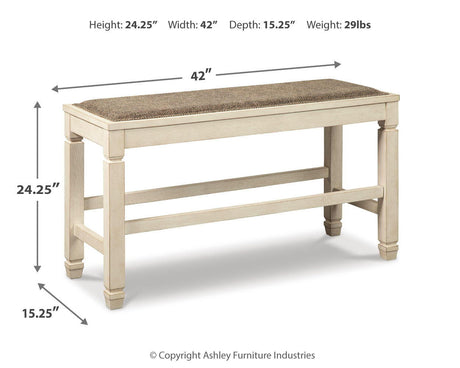Bolanburg - DBL Counter UPH Bench - Beige - view 8