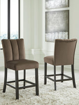 Jeshina - Upholstered Barstool (Set of 2) - Mocha - view 6