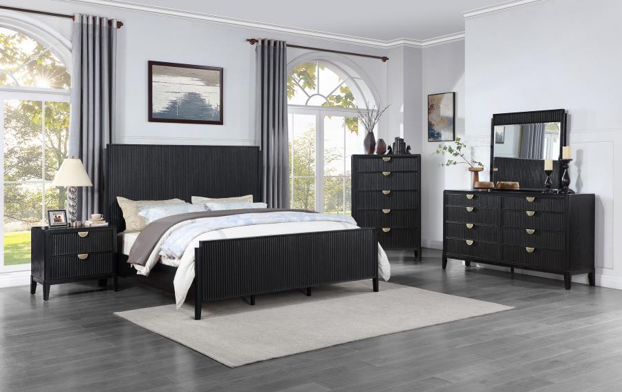 Brookmead - 8-Drawer Bedroom Dresser With Mirror - Black