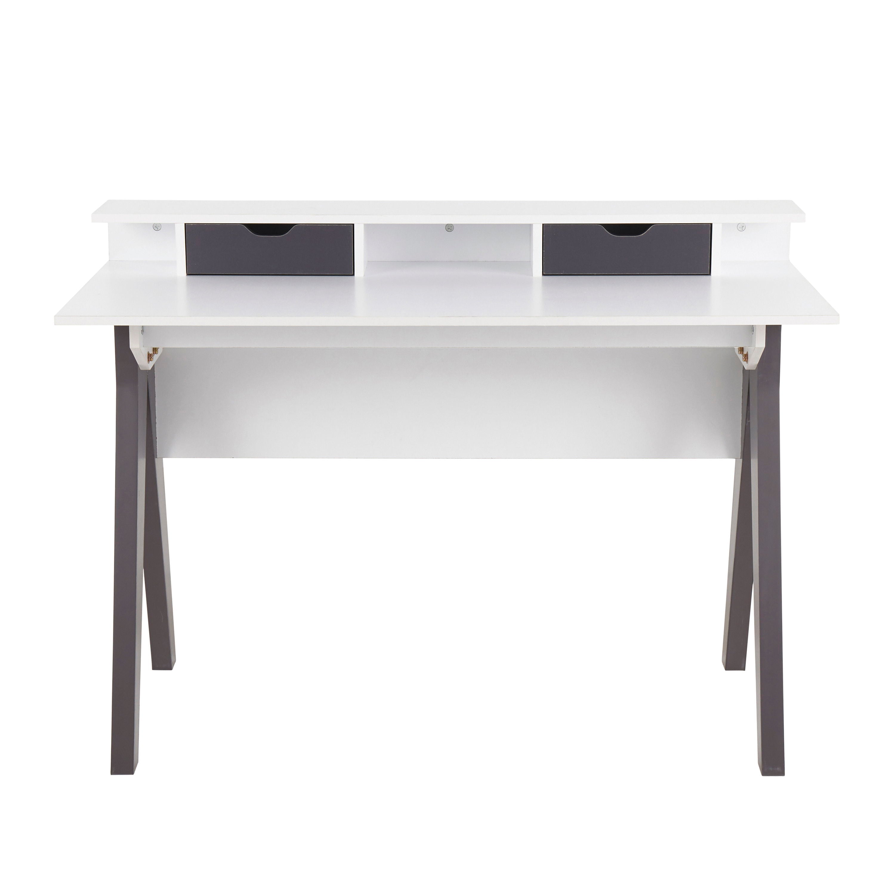 Wishbone - Contemporary Desk - Gray / White