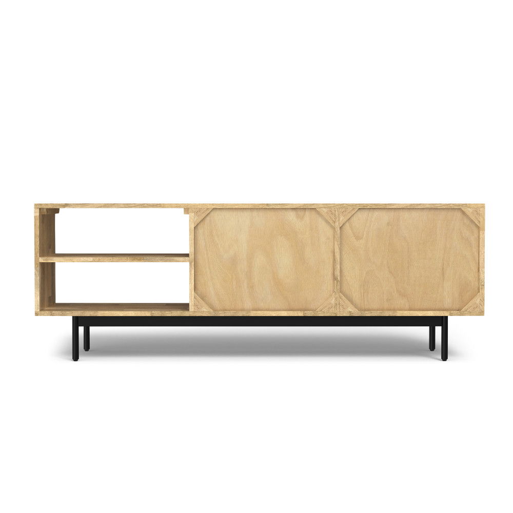 Reeves - TV Media Stand - Natural by Simpli-Home | Bel Furniture