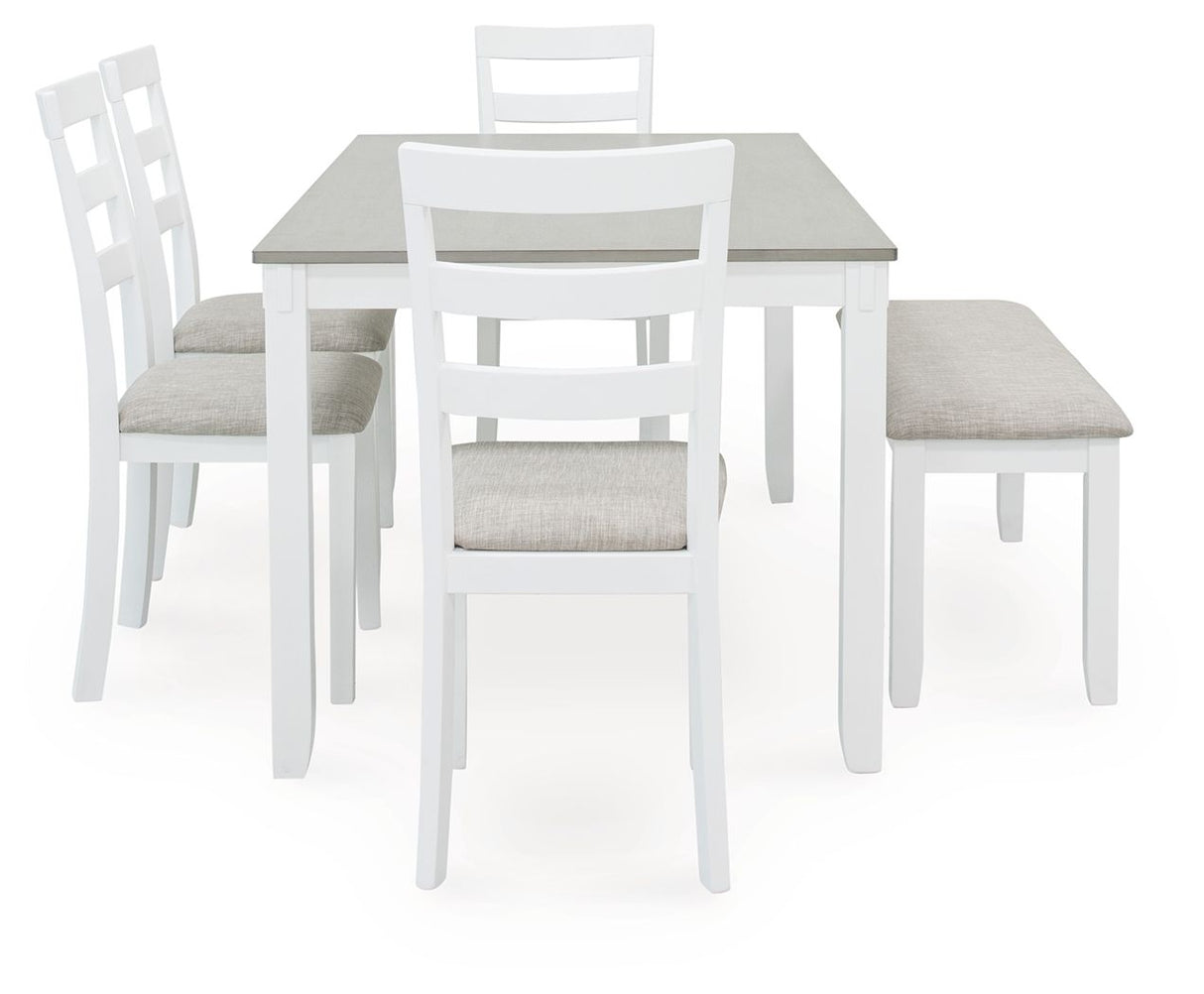 Stonehollow - White / Gray - Rectangular Drm Table Set (Set of 6) by Signature Design by Ashley® | Bel Furniture