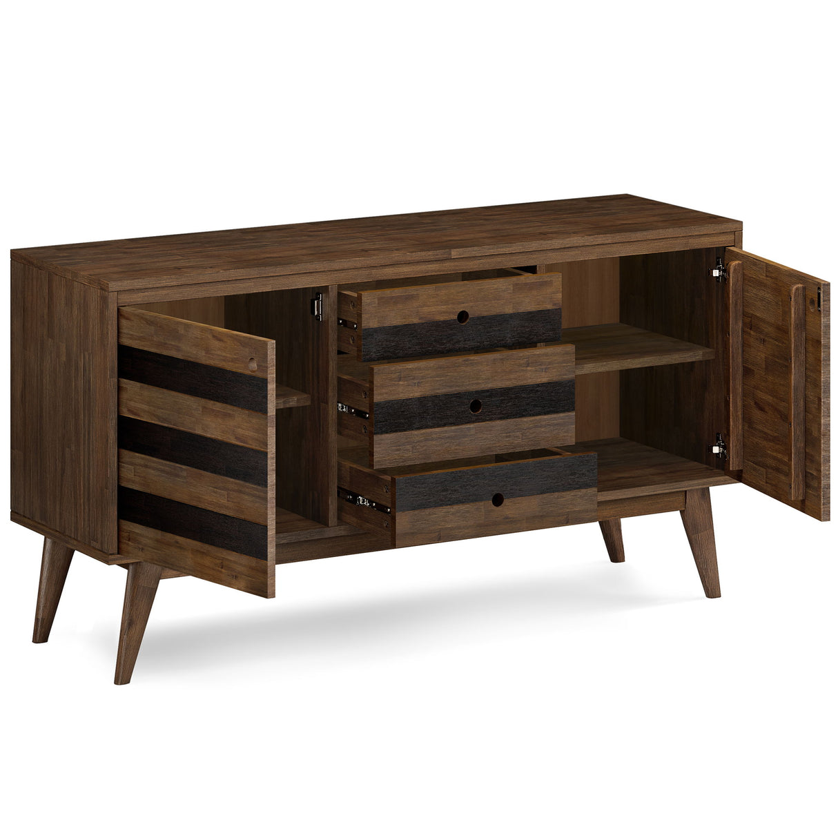 Clarkson - Sideboard Buffet - Rustic Natural Aged Brown by Simpli-Home | Bel Furniture