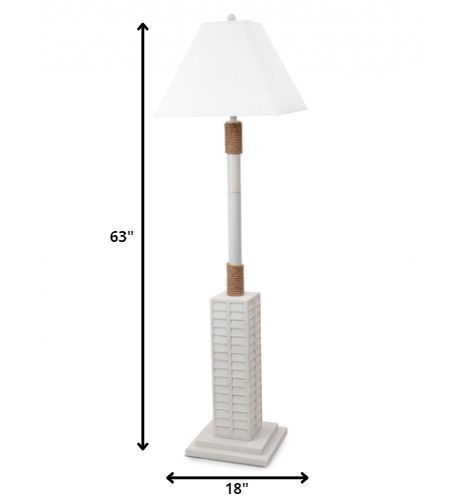 Bright And Nautical Rope Floor Lamp - White