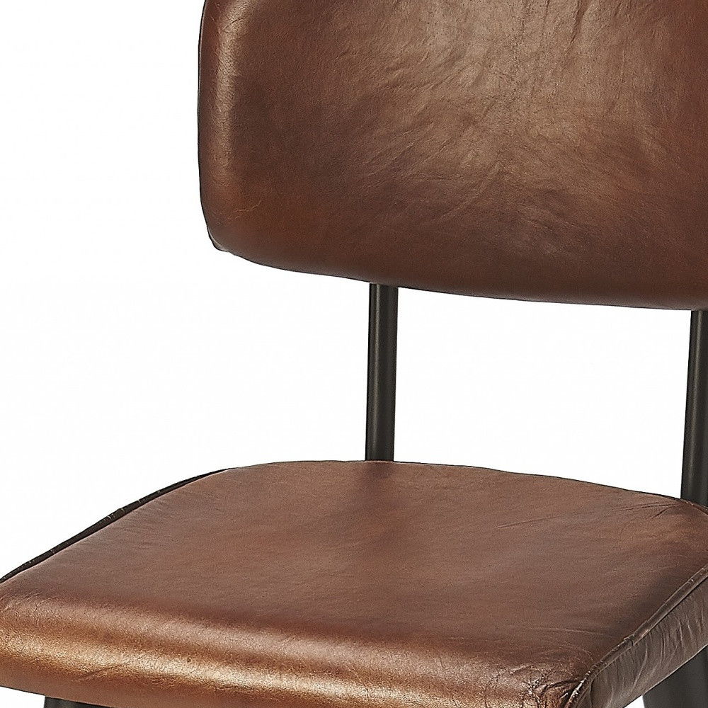 39" Iron Bar Chair - Brown / Black