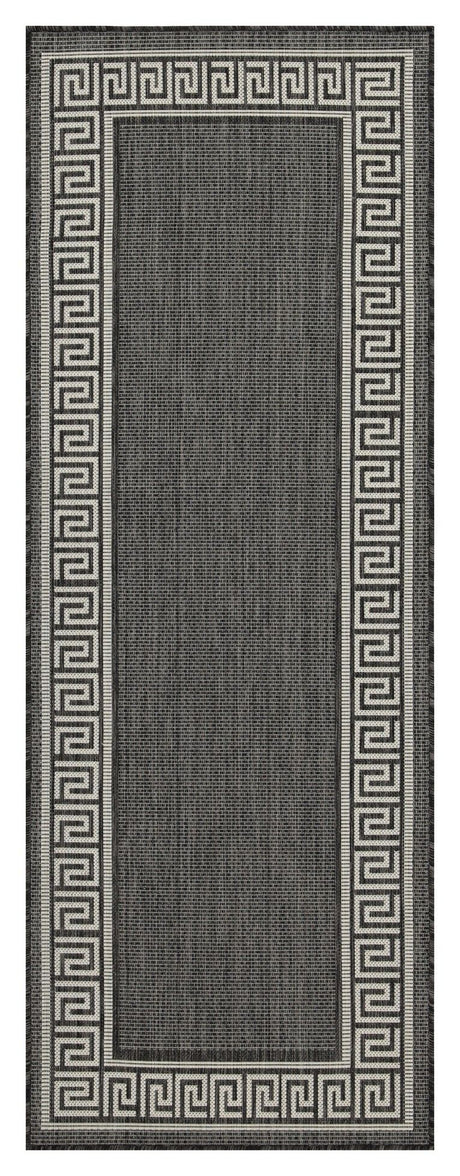 Sunshine - 2'7" X 7'3" Indoor / Outdoor Area Rug - Polypropylene Dark Gray by Icona Home Decor | Bel Furniture