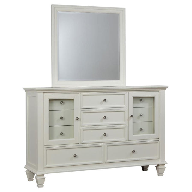 Sandy Beach - 11-drawer Dresser With Mirror White by CoasterEssence | Bel Furniture