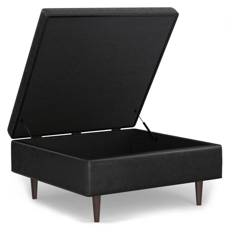 Shay - Large Square Coffee Table Storage Ottoman Mid-Century Style - view 59