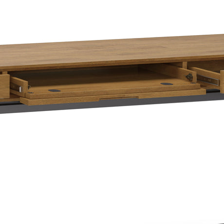 Banting - Mid Century Wide Desk, Handcrafted by Simpli-Home | Bel Furniture