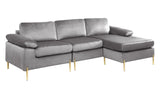 Shannon - Velvet Sectional Sofa With Chaise by Cynthia's Furniture | Bel Furniture