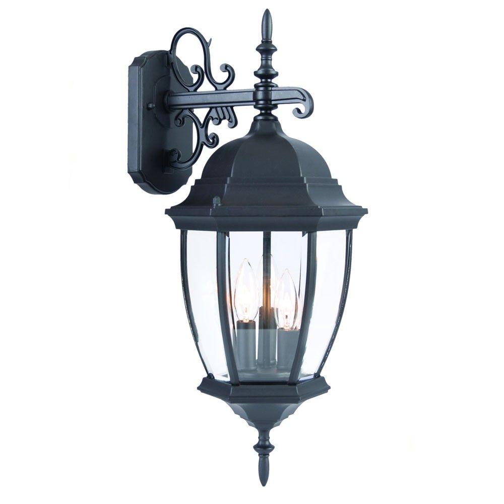 Hanging Ornamental Lantern Wall Light - Matte Black