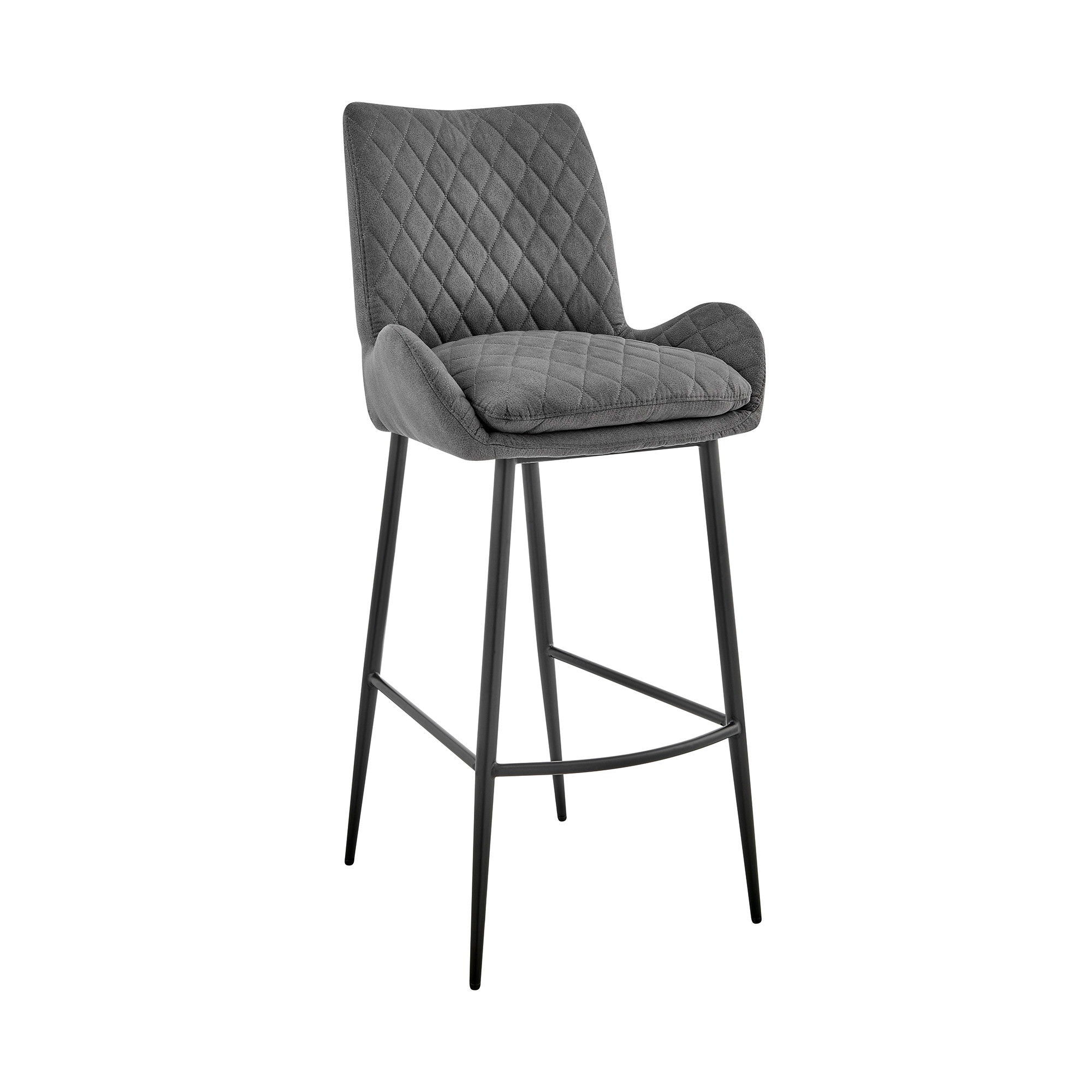 38" Iron Counter Height Bar Chair - Charcoal