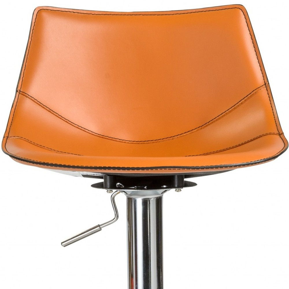 Steel Swivel Low Back Bar Height Bar Chair - Terra Cotta / Silver