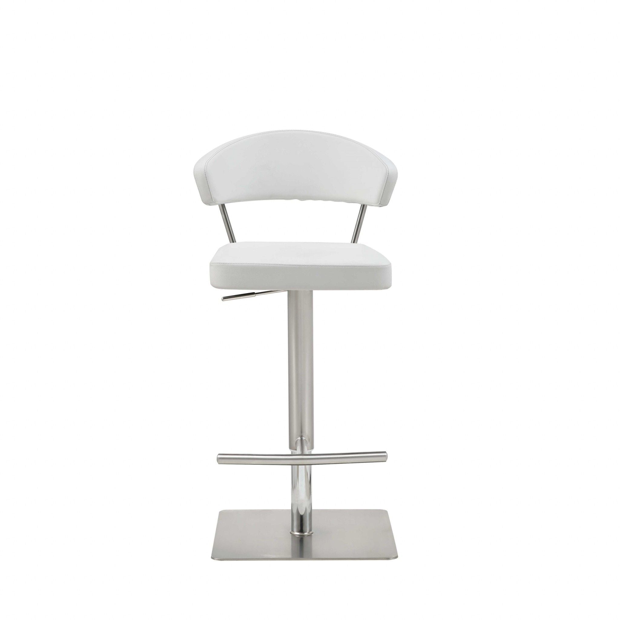 Bar Chair - White / Silver