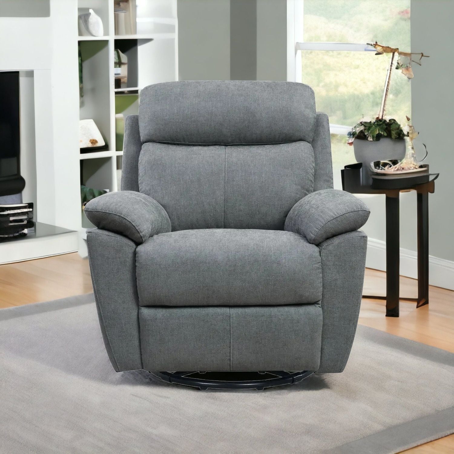 Fabric Power Recliner With Usb - Gray