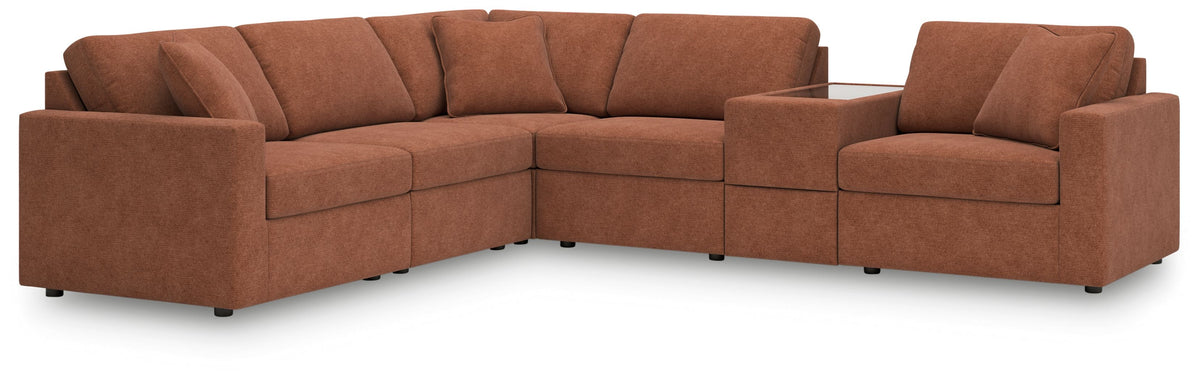 Modmax - Spice - Sectional Light Brown 6 Pc. Sectional With Storage Console by Signature Design by Ashley® | Bel Furniture