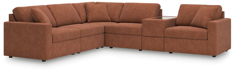 Modmax - Spice - Sectional Light Brown 6 Pc. Sectional With Storage Console by Signature Design by Ashley® | Bel Furniture