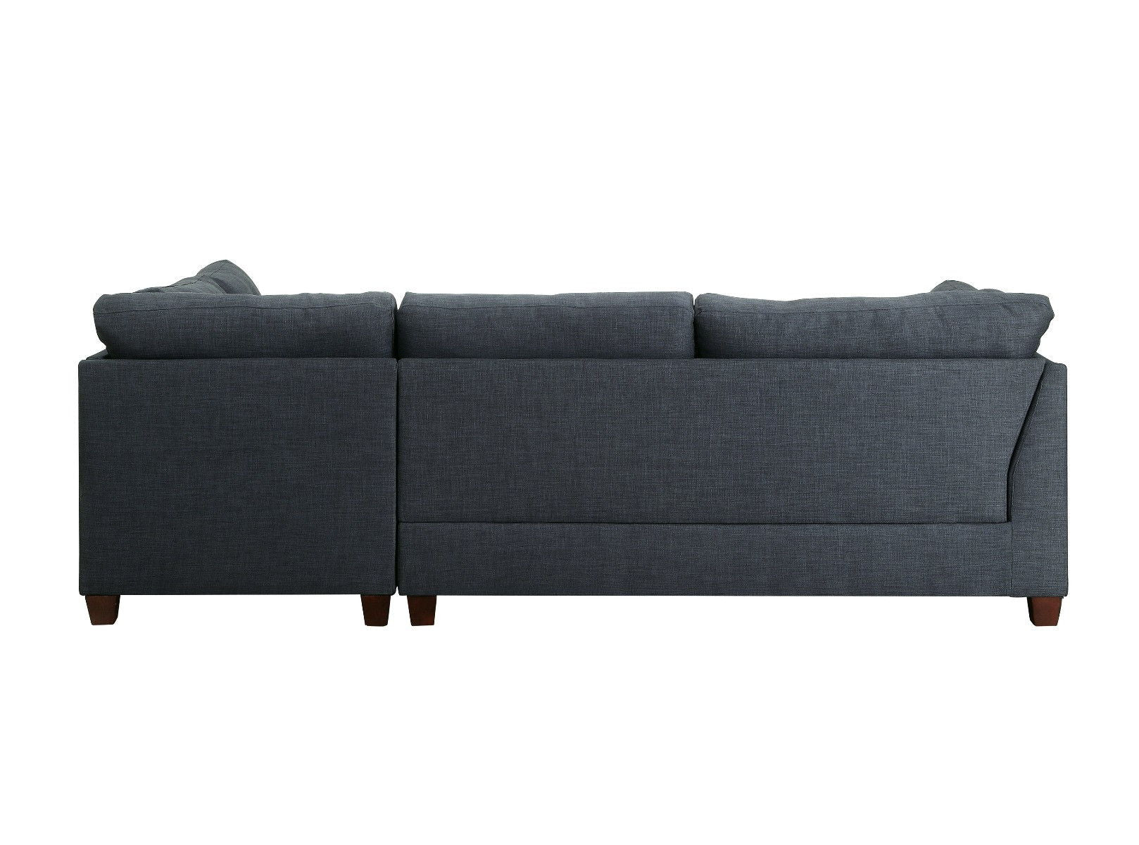 Linen L Shaped Two Piece Sofa And Chaise - Blue