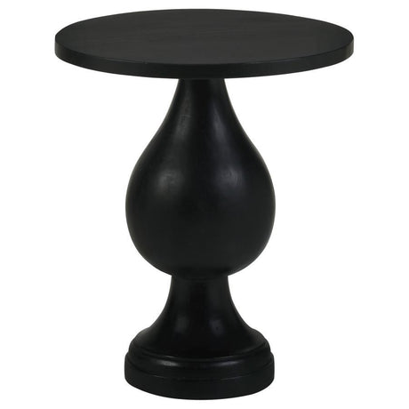 Dianella - Round Pedestal Base Accent Side Table Black by CoasterEssence | Bel Furniture