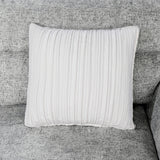 Emiliano - Sectional Sofa With 3 Pillows And Storage Ottoman - Nickel