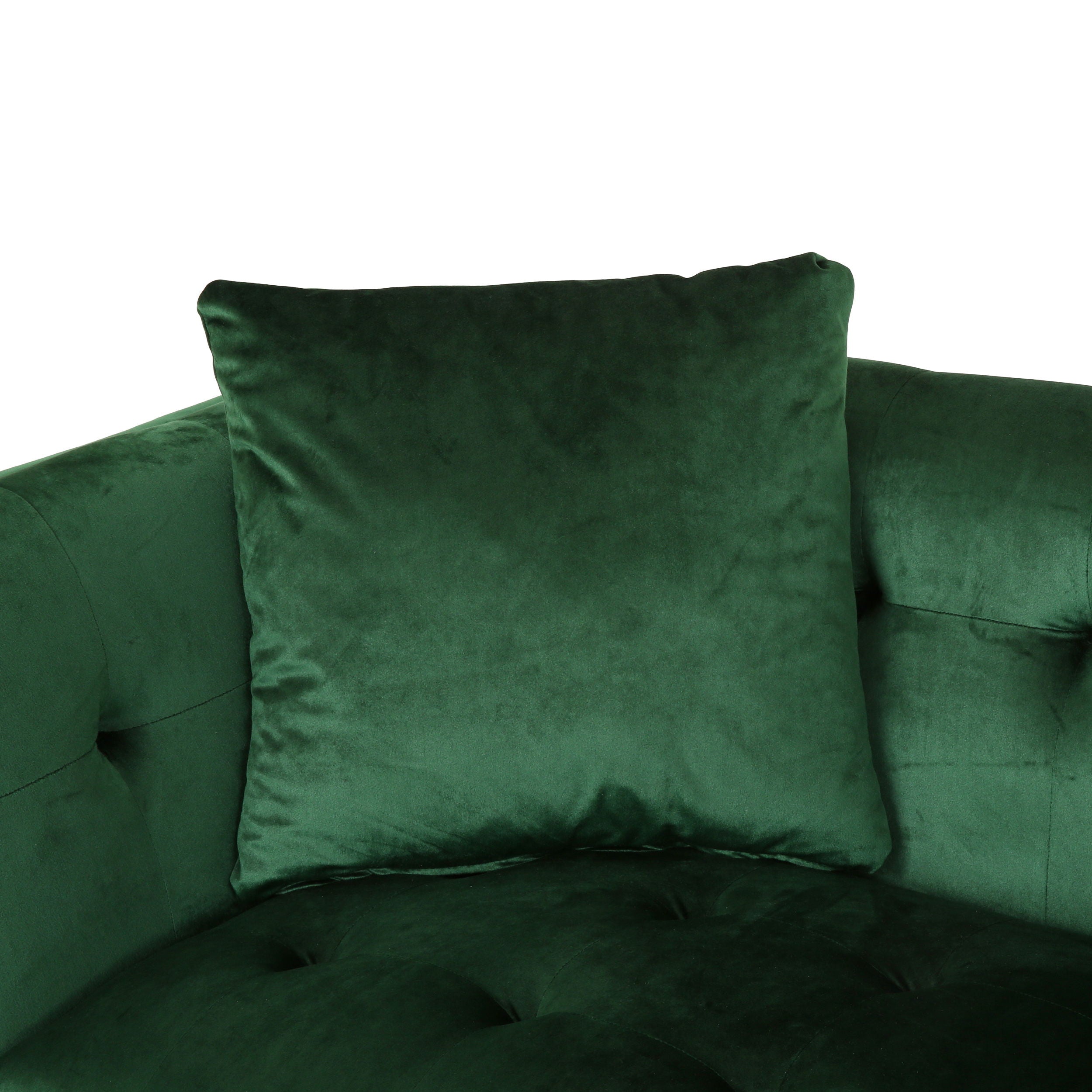 Comfy 3 Seat Sofa With Metal Legs, Modern For Living Room And Study - Emerald