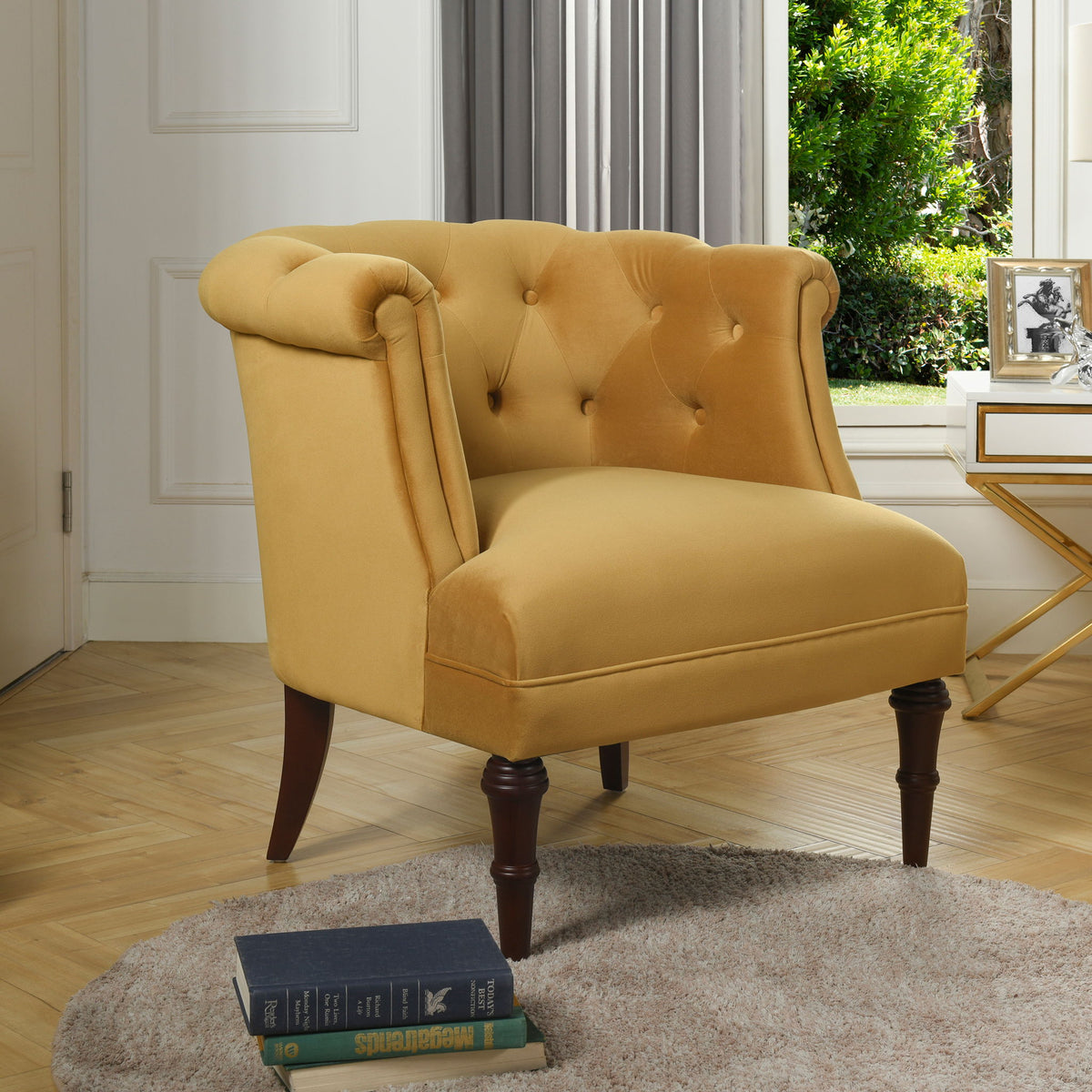 Katherine - Tufted Accent Chair by Jennifer Taylor Home | Bel Furniture
