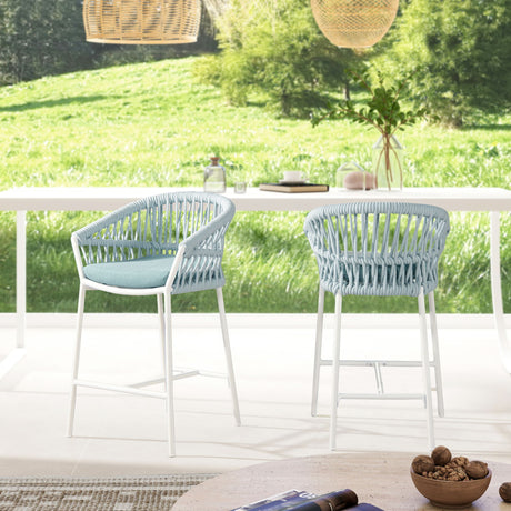 Maiden - Patio Counter Stool Sunproof Olefin (Set of 2) by Jennifer Taylor Home | Bel Furniture