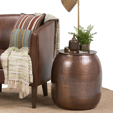 Griffen - Handcrafted Metal Storage Accent Table - view 20