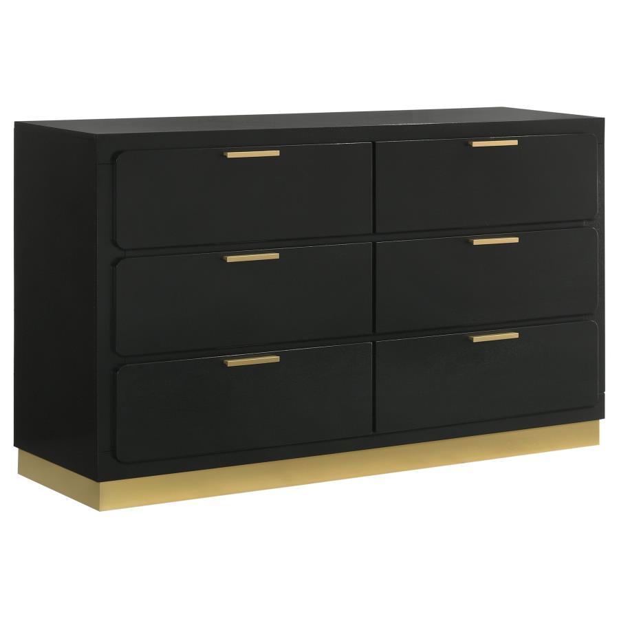 Caraway - 6-Drawer Dresser Black by Coaster Fine Furniture | Bel Furniture