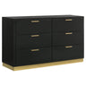 Caraway - 6-Drawer Dresser Black by Coaster Fine Furniture | Bel Furniture