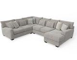 Modern Light Gray Fabric 3 Piece L-Shaped Sectional Sofa with Chaise