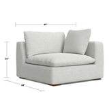 Jasmine - Left Arm Sofa Module - Gray