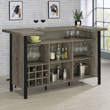 Bellemore - Freestanding Home Bar Wine Cabinet - Gray Driftwood by CoasterEssence | Bel Furniture
