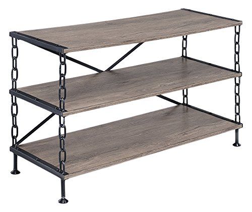 TV Stand - Rustic Oak / Antique Black