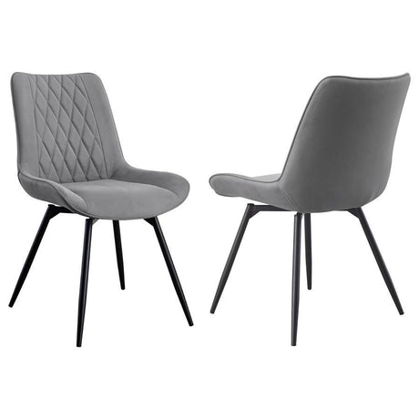 Diggs - Upholstered Swivel Dining Side Chair (Set of 2) - Gray by CoasterEssence | Bel Furniture