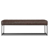 Penelope - Ottoman Bench With Genuine Leather Upholstery - Brown