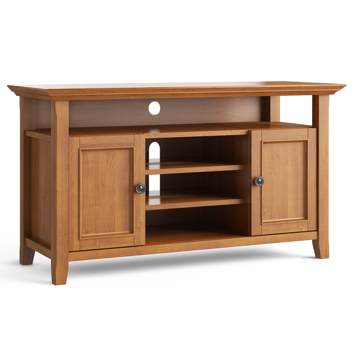 Amherst - TV Media Stand, Handcrafted Light Brown by Simpli-Home | Bel Furniture